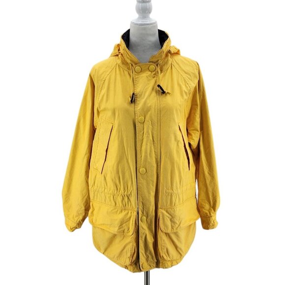 Vintage Brooks Brothers Oversized Yellow Hooded Anorak Jacket Womens Small - Picture 2 of 14